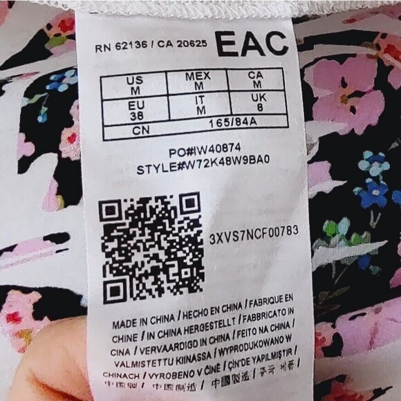 GUESS Floral On/ Off shoulder Maxi Dress Pink M Front Slit Smocked Walk-… - Picture 12 of 14